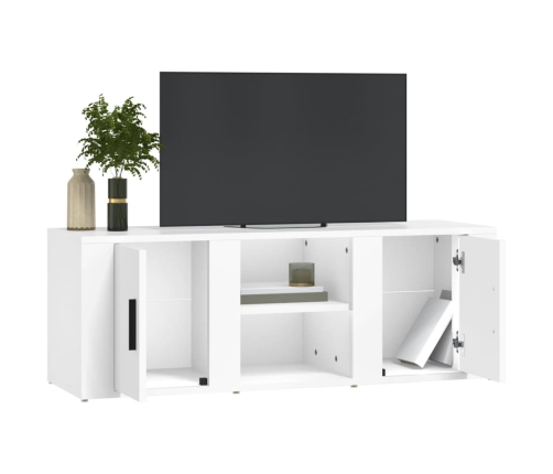 Mueble para TV madera contrachapada blanco 100x31,5x35 cm