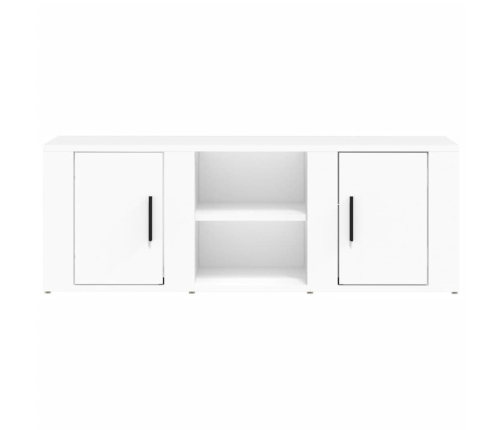 Mueble para TV madera contrachapada blanco 100x31,5x35 cm