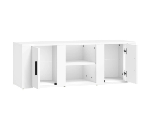 Mueble para TV madera contrachapada blanco 100x31,5x35 cm