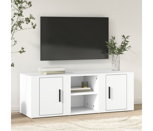 Mueble para TV madera contrachapada blanco 100x31,5x35 cm