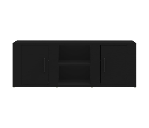 Mueble para TV madera contrachapada negro 100x31,5x35 cm