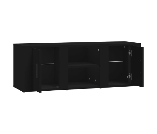 Mueble para TV madera contrachapada negro 100x31,5x35 cm