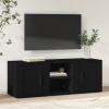 Mueble para TV madera contrachapada negro 100x31,5x35 cm