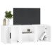 vidaXL Mueble de TV madera contrachapada blanco brillo 100x31,5x35 cm