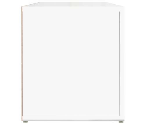 vidaXL Mueble de TV madera contrachapada blanco brillo 100x31,5x35 cm