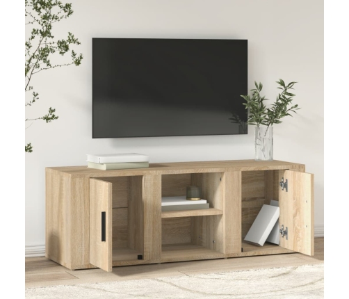 Mueble para TV madera contrachapada roble Sonoma 100x31,5x35 cm