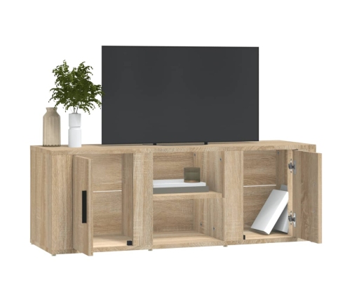 Mueble para TV madera contrachapada roble Sonoma 100x31,5x35 cm