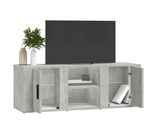 vidaXL Mueble de TV madera contrachapada gris hormigón 100x31,5x35 cm