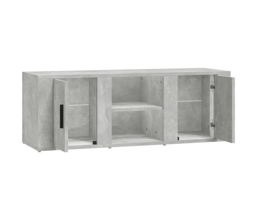 vidaXL Mueble de TV madera contrachapada gris hormigón 100x31,5x35 cm