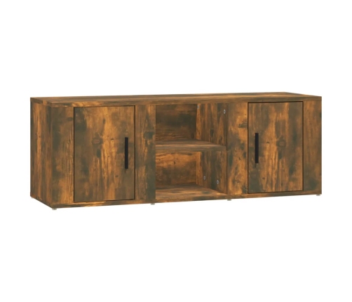 Mueble de TV madera contrachapada roble ahumado 100x31,5x35 cm