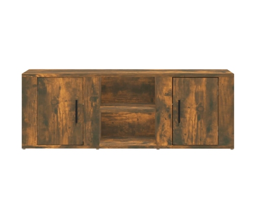 Mueble de TV madera contrachapada roble ahumado 100x31,5x35 cm