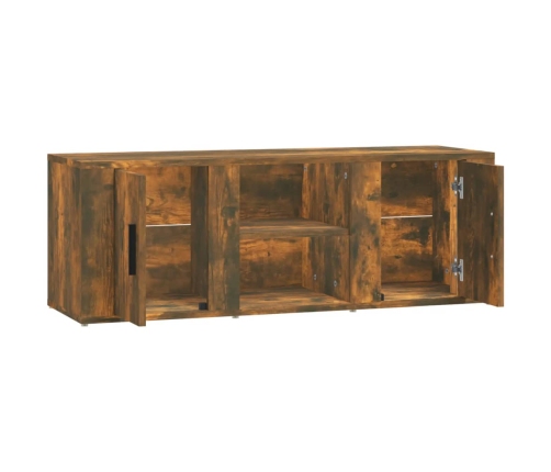 Mueble de TV madera contrachapada roble ahumado 100x31,5x35 cm