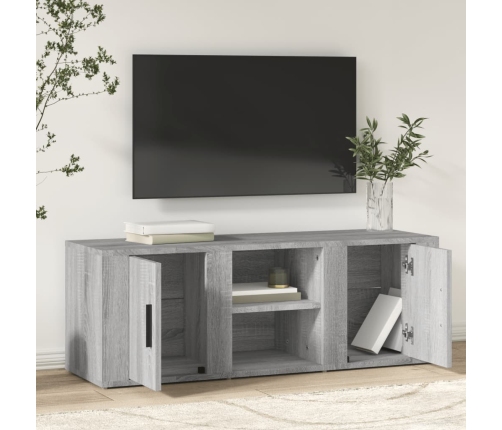 Mueble para TV madera contrachapada gris Sonoma 100x31,5x35 cm