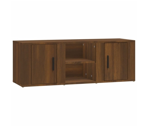 Mueble para TV madera contrachapada marrón roble 100x31,5x35 cm