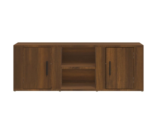 Mueble para TV madera contrachapada marrón roble 100x31,5x35 cm