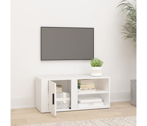 Mueble para TV madera contrachapada blanco 80x31,5x36 cm