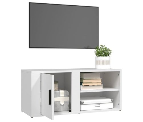 Mueble para TV madera contrachapada blanco 80x31,5x36 cm