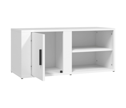 Mueble para TV madera contrachapada blanco 80x31,5x36 cm