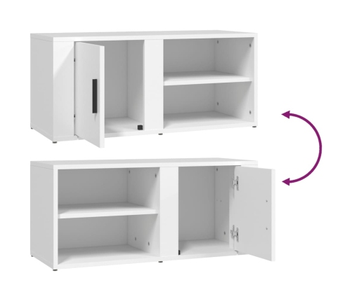 Mueble para TV madera contrachapada blanco 80x31,5x36 cm