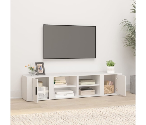 Muebles para TV 2 uds madera contrachapada blanco 80x31,5x36 cm