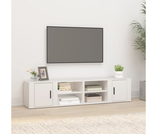 Muebles para TV 2 uds madera contrachapada blanco 80x31,5x36 cm