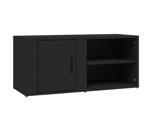 Mueble para TV madera contrachapada negro 80x31,5x36 cm