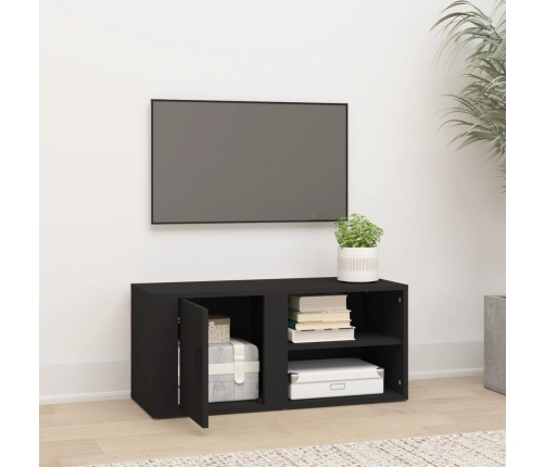 Mueble para TV madera contrachapada negro 80x31,5x36 cm