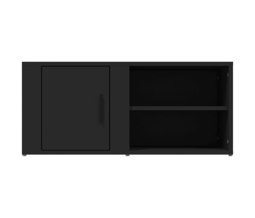 Mueble para TV madera contrachapada negro 80x31,5x36 cm