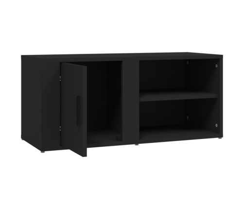 Mueble para TV madera contrachapada negro 80x31,5x36 cm