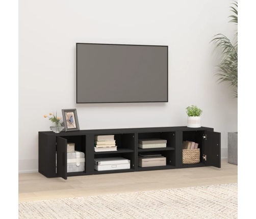 vidaXL Muebles para TV 2 uds madera contrachapada negro 80x31,5x36 cm