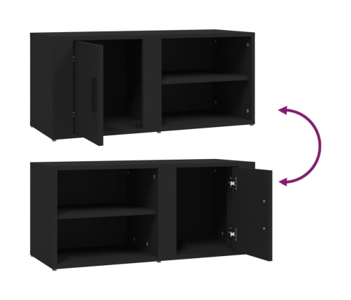 vidaXL Muebles para TV 2 uds madera contrachapada negro 80x31,5x36 cm