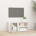 Mueble de TV madera contrachapada blanco brillo 80x31,5x36 cm