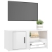 Mueble de TV madera contrachapada blanco brillo 80x31,5x36 cm