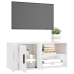 Mueble de TV madera contrachapada blanco brillo 80x31,5x36 cm