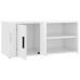 Mueble de TV madera contrachapada blanco brillo 80x31,5x36 cm