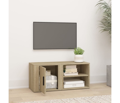 Mueble para TV madera contrachapada roble Sonoma 80x31,5x36 cm