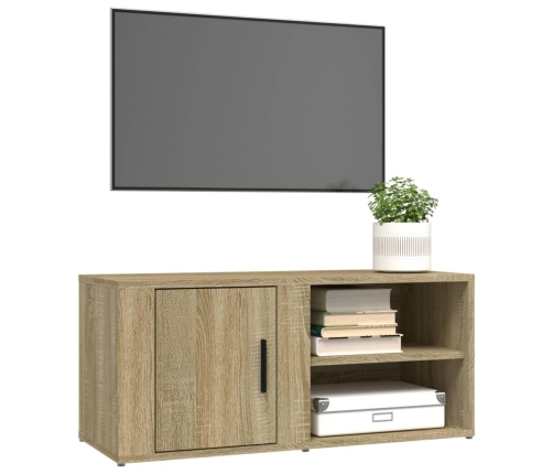 Mueble para TV madera contrachapada roble Sonoma 80x31,5x36 cm