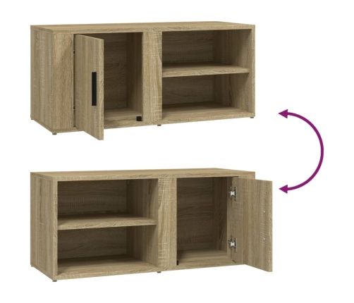 Mueble para TV madera contrachapada roble Sonoma 80x31,5x36 cm