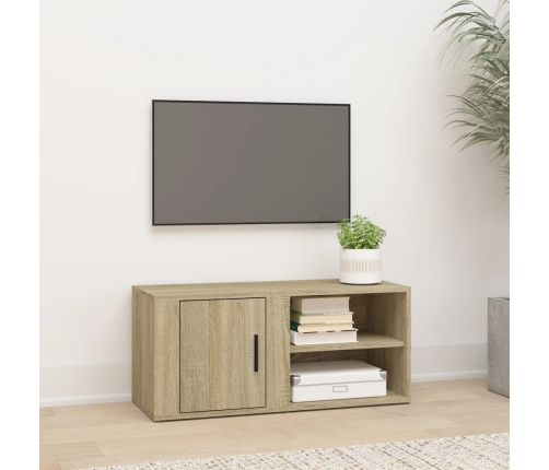 Mueble para TV madera contrachapada roble Sonoma 80x31,5x36 cm