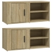 Mueble TV 2 uds madera contrachapada roble Sonoma 80x31,5x36 cm