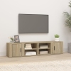 Mueble TV 2 uds madera contrachapada roble Sonoma 80x31,5x36 cm