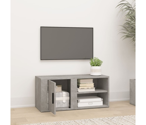 vidaXL Mueble para TV madera contrachapada gris hormigón 80x31,5x36 cm