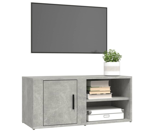 vidaXL Mueble para TV madera contrachapada gris hormigón 80x31,5x36 cm