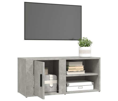 vidaXL Mueble para TV madera contrachapada gris hormigón 80x31,5x36 cm