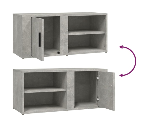 vidaXL Mueble para TV madera contrachapada gris hormigón 80x31,5x36 cm