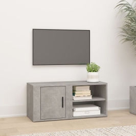 Mueble para TV madera contrachapada gris hormigón 80x31,5x36 cm