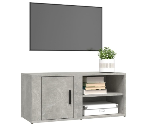 Mueble TV 2 uds madera contrachapada gris hormigón 80x31,5x36cm