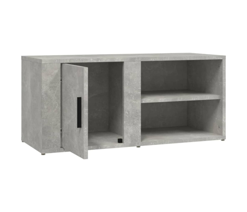 Mueble TV 2 uds madera contrachapada gris hormigón 80x31,5x36cm