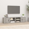 Mueble TV 2 uds madera contrachapada gris hormigón 80x31,5x36cm