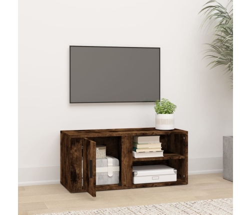 Mueble para TV madera contrachapada roble ahumado 80x31,5x36 cm